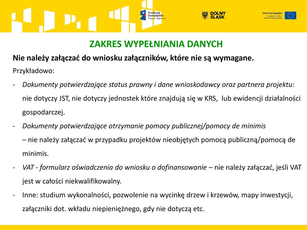 INSTRUKCJA WYPEŁNIANIA WNIOSKU O DOFINANSOWANIE W RAMACH EFRR ppt pobierz